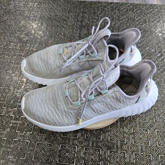 🐢 Adidas Women's Kaptir X Sneaker Grey Two/Cloud White/Green Size 9.5 - Picture 7 of 10